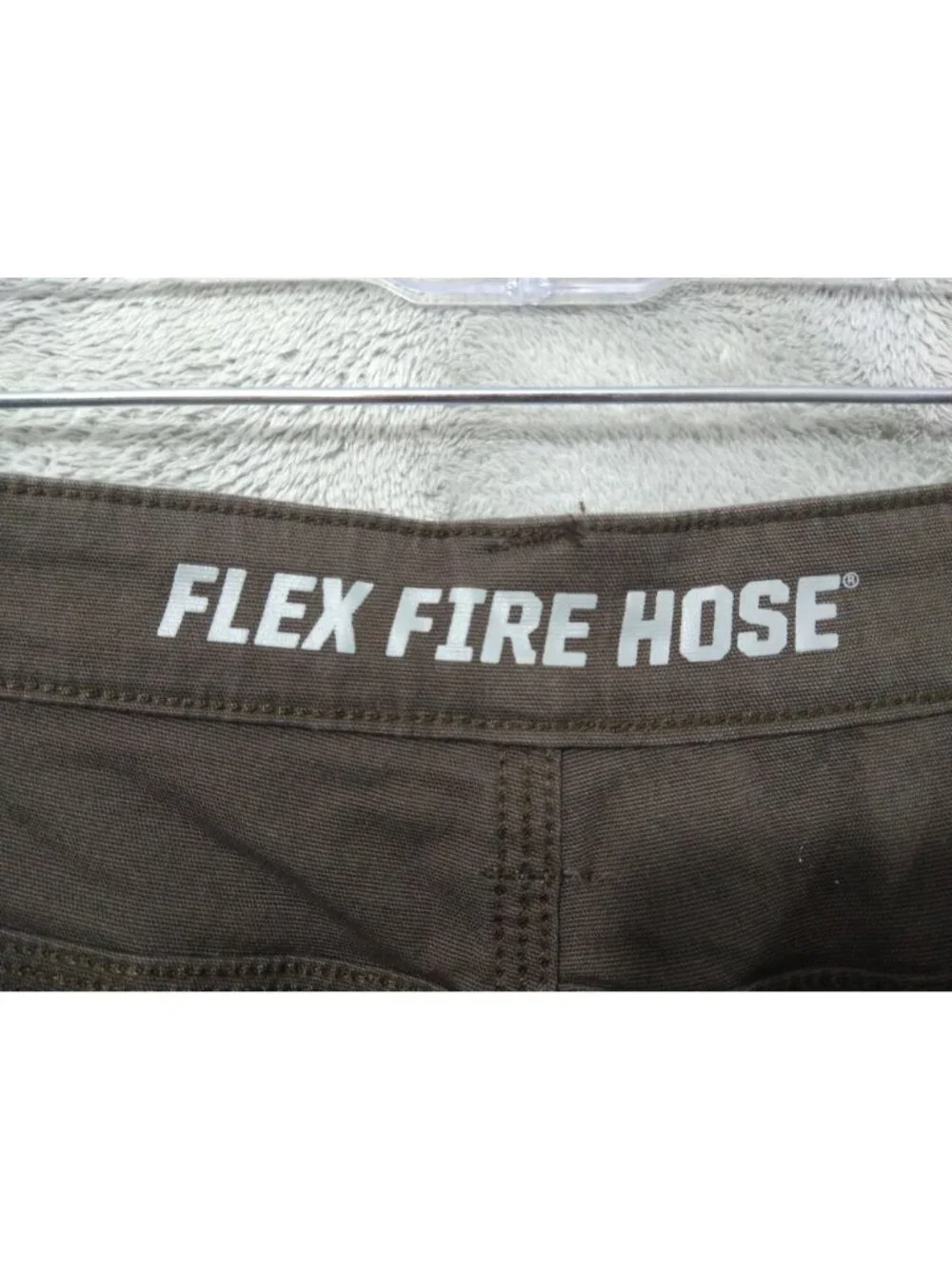 Duluth Trading Pants Mens 46x26 Brown Canvas Flex Fire Hose Relaxed Fit